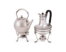 Y AN EDWARDIAN SILVER COFFEE BIGGIN ON STAND