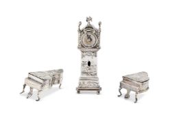 THREE SILVER MINIATURE ITEMS