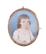 AN EARLY 19TH CENTURY PORTRAIT MINIATURE BROOCH/CLASP/PENDANT, CIRCA 1820