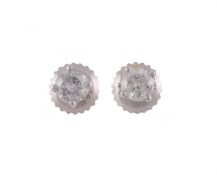 A PAIR OF DIAMOND EAR STUDS