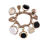 A CURB LINK CHARM BRACELET