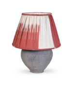 A ROMAN GREYWARE POTTERY URN, CIRCA 2ND CENTURY A.D. AND NOW FITTED AS A LAMP