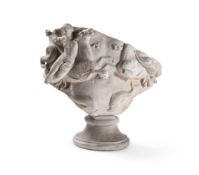 A FRAGMENTARY CARVED WHITE MARBLE RELIEF, 19TH CENTURY OR EARLIER