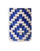 A QAJAR CHEQUERED CONCAVE TILE, 19TH CENTURY