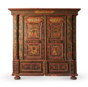 A PAINTED PINE WARDROBE AUSTRIAN, 18TH CENTURY