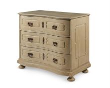 A FRENCH GREY PAINTED SERPENTINE COMMODE, 19TH CENTURY