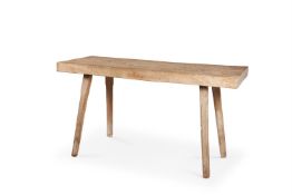 A PROVINCIAL SYCAMORE RECTANGULAR TABLE, 19TH CENTURY