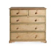 A LATE GEORGE III PAINTED CHEST OF DRAWERS, EARLY 19TH CENTURY