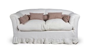 A LATE VICTORIAN TWO SEAT MAHOGANY SOFA BY HOWARD & SONS, LATE 19TH CENTURY