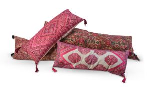 A GROUP OF FOUR CUSHIONS, UZBEKISTAN, LATE 19TH CENTURY AND LATER