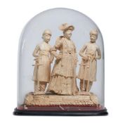 AN INDIAN BALSA WOOD DIORAMA, PROBABLY TANJORE 1860-1880