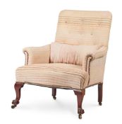 AN EDWARDIAN WALNUT ARMCHAIR, CIRCA 1910