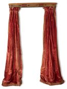 A SET OF THREE GEORGE III POLOYCHROME PAINTED PELMETS, EARLY 19TH CENTURY AND LATER
