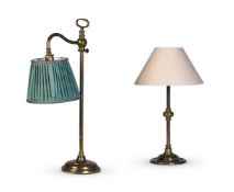 A VICTORIAN BRASS TABLE LAMP, LATE 19TH CENTURY