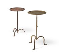 TWO FRENCH WROUGHT IRON 'MARTINI' TABLES, EARLY 20TH CENTURY