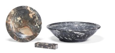 A BLACK LUMACHELLA MARBLE BOWL