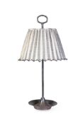 A SILVER PLATED TWIN LIGHT TABLE LAMP, EARLY 20TH CENTURY