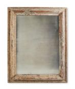 A PAINTED WALL MIRROR, 19TH CENTURY AND LATER ELEMENTS