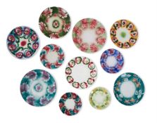 ELEVEN VARIOUS KUZNETSOV POTTERY POLYCHROME PLATES, FIRST QUARTER 20TH CENTURY