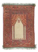A GHIORDES PRAYER RUG, WEST ANATOLIA, FIRST HALF 19TH CENTURY