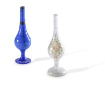 TWO BEYKOZ GLASS ROSEWATER BOTTLES, OTTOMAN, ANATOLIA, 19TH CENTURY