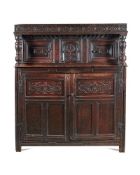 A WILLIAM AND MARY OAK COURT CUPBOARD, SECOND HALF 17TH CENTURY