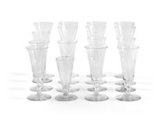 A GROUP OF APPROXIMATELY FIFTEEN WINE/CHAMPAGNE FLUTES, VARIOUS DATES 19TH CENTURY AND LATER