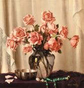 BRUNO CROATTO (ITALIAN 1875-1948), STILL LIFE OF ROSES IN A GLASS VASE
