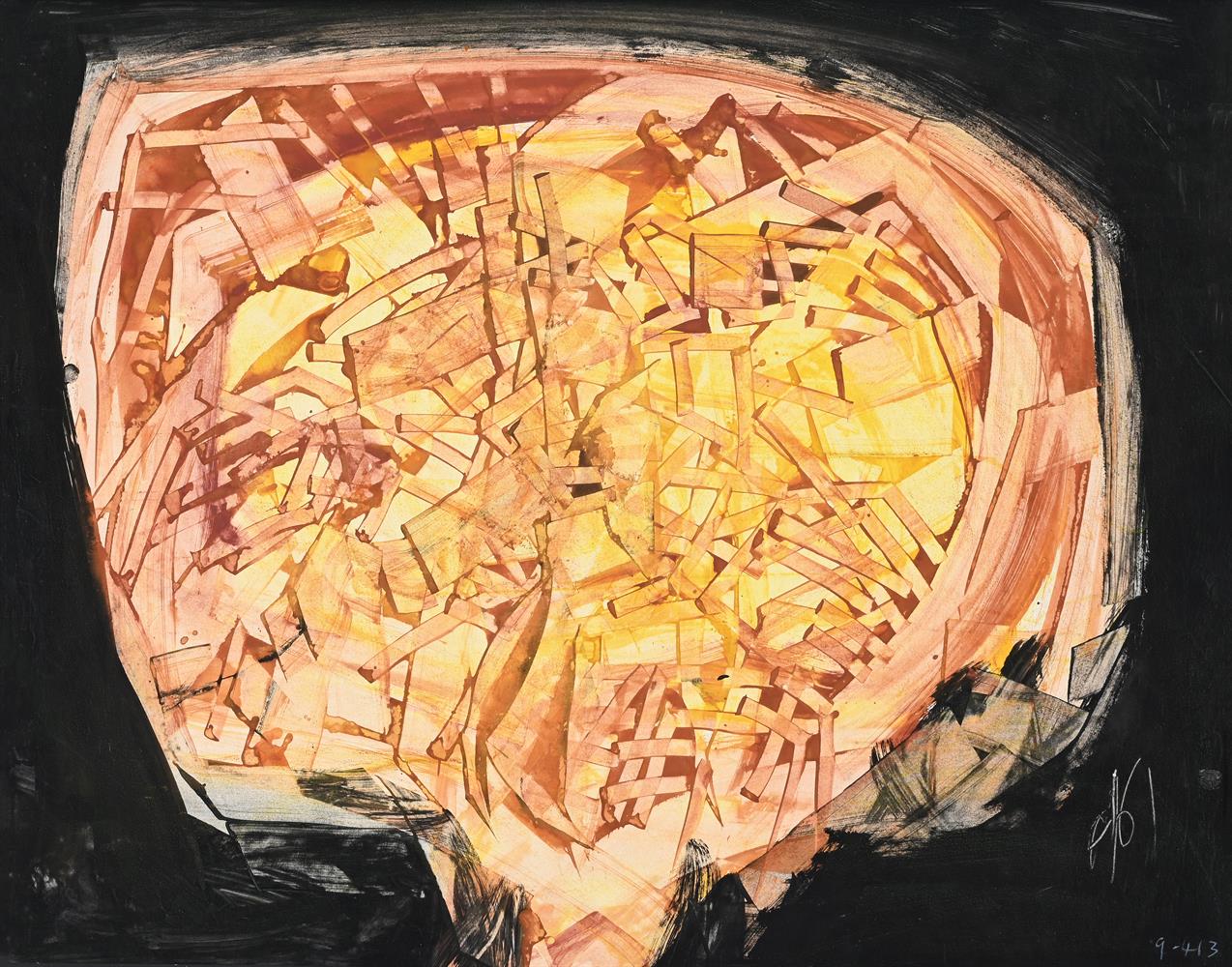 λ ROY TURNER DURRANT (BRITISH 1925-1998), GOLDEN INSCAPE HEAD