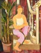 λ ALFREDO ROLDAN (SPANISH B. 1965), MUJER SENTADA EN LA ESCALERA
