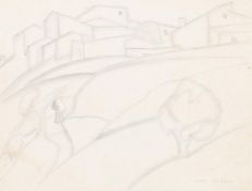 λ JEAN BERQUE (FRENCH 1896-1954), VIEW OF A TOWN ON A HILL