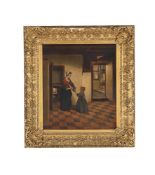 DUTCH SCHOOL (19TH CENTURY), MOTHER AND CHILD IN AN INTERIOR