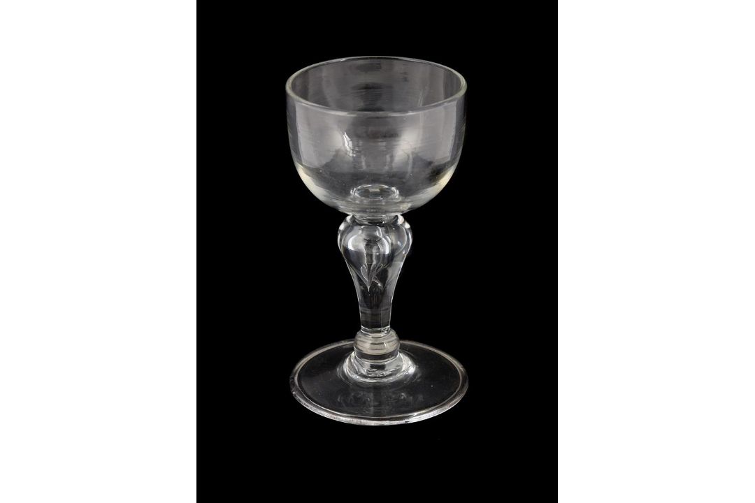 A BALUSTER WINE GLASS
