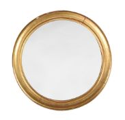 A GILTWOOD CONVEX WALL MIRROR