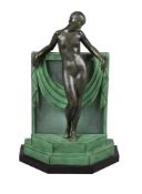 PIERRE LE FAGUAYS, SERENITY, A PATINATED AND VERDIGRIS PATINATED LAMP