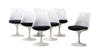 EERO SAARINEN FOR KNOLL, A SET OF SEVEN TULIP ARMLESS CHAIRS