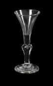 A BALUSTER WINE GLASS OF SO-CALLED 'KIT KAT' TYPE