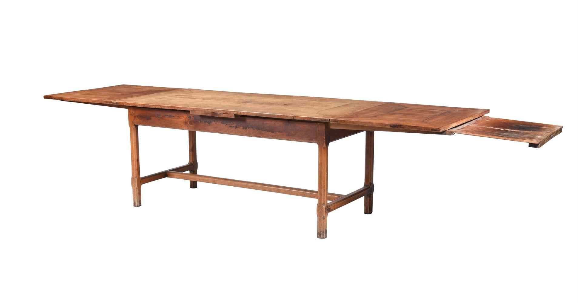 A FRENCH CHESTNUT OR FRUITWOOD EXTENDING DINING TABLE - Image 2 of 3