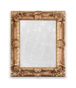 AN ITALIAN CARVED GILTWOOD MIRROR,19TH CENTURY