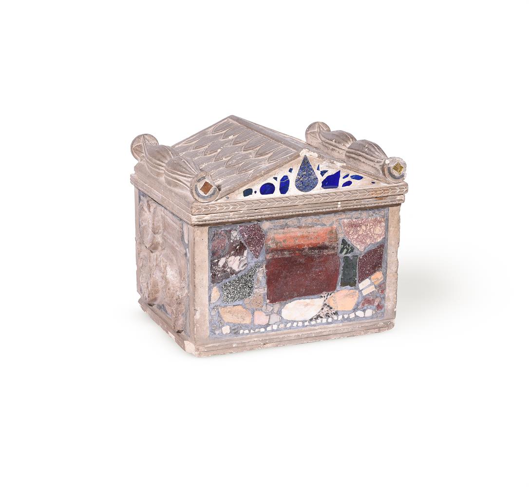 AN ITALIAN GRAND TOUR CINERARIUM POSSIBLY ROMAN, 3RD CENTURY A.D. WITH 18TH CENTURY ADDITIONS - Image 2 of 3