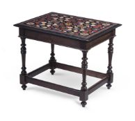 AN ITALIAN PIETRA DURE, MARBLE AND PEWTER PANEL POSSIBLY ROME OR VENICE, 18TH/19TH CENTURY