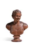 AFTER THE ANTIQUE- A NORTHERN EUROPEAN CARVED OAK BUST OF THE ALBANI FAUN