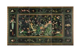 A Chinese Export six-fold screen
