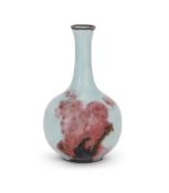A Chinese celadon-ground underglaze red vase