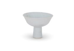 A Chinese white-glazed anhua 'Dragon' stem bowl
