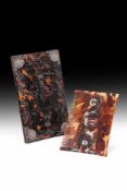 Y A LATE 17TH CENTURY TORTOISESHELL WIG COMB CASE AND DOUBLE SIDED COMB, PORT ROYAL
