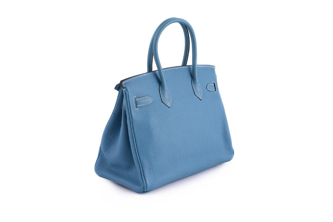 HERMÈS, BIRKIN 30, A BLUE JEAN TOGO LEATHER HANDBAG, CIRCA 2006 - Image 2 of 6