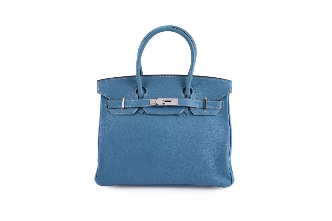 HERMÈS, BIRKIN 30, A BLUE JEAN TOGO LEATHER HANDBAG, CIRCA 2006 - Image 1 of 6
