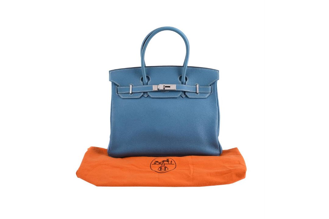 HERMÈS, BIRKIN 30, A BLUE JEAN TOGO LEATHER HANDBAG, CIRCA 2006 - Image 6 of 6
