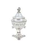 A SWEDISH SILVER SUGAR BOWL AND COVER